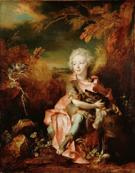 Framed Print : Portrait of a Boy in Fancy Dress, about 1710-1714. Creator: Nicolas de Largilliere Framed Print : Portrait of a Boy in Fancy Dress, about 1710-1714. Creator: Nicolas de Largilliere