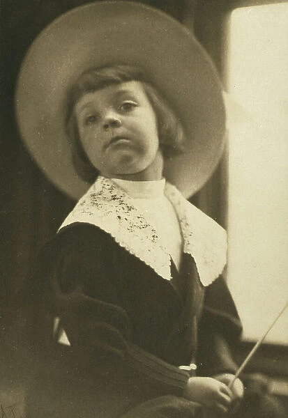 Portrait of a boy in a round hat, c1900. Creator: Anne K Pilsbury
