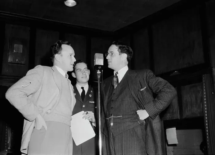 Framed Print : Portrait of Will Bradley, Mart Garvey, and William P. Gottlieb, NBC / WRC show, Washington, c1940. Creator: Delia Potofsky Gottlieb Framed Print : Portrait of Will Bradley, Mart Garvey, and William P. Gottlieb, NBC / WRC show, Washington, c1940. Creator: Delia Potofsky Gottlieb
