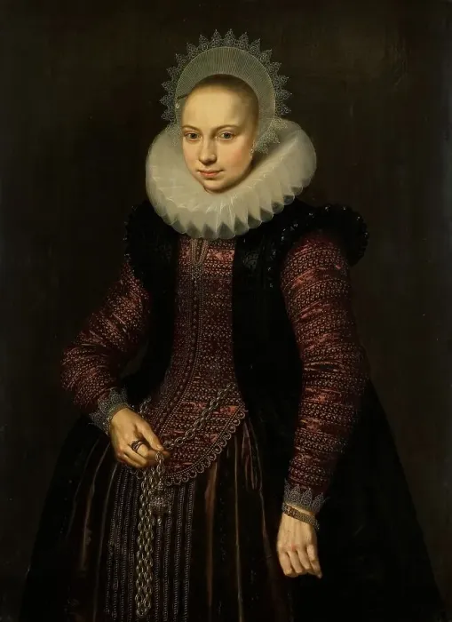 Framed Print : Portrait of Brechtje Overrijn van Schoterbosch (1592-1618), 1614. Creator: Cornelis Pietersz. van der Voort Framed Print : Portrait of Brechtje Overrijn van Schoterbosch (1592-1618), 1614. Creator: Cornelis Pietersz. van der Voort