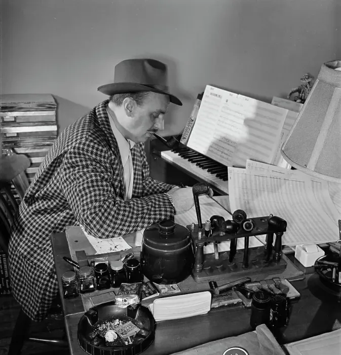 Framed Print : Portrait of Brick Fleagle, home of Brick Fleagle, New York, N.Y. 1946. Creator: William Paul Gottlieb Framed Print : Portrait of Brick Fleagle, home of Brick Fleagle, New York, N.Y. 1946. Creator: William Paul Gottlieb