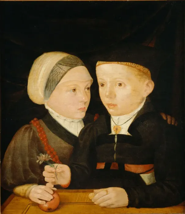 Framed Print : Portrait of a brother and a sister, also known as Fugger children, c. 1540 Framed Print : Portrait of a brother and a sister, also known as Fugger children, c. 1540