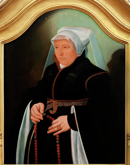 Framed Print : Portrait of a burgher wife, 1562. Creator: School of Bartholomaus Bruyn the Younger Framed Print : Portrait of a burgher wife, 1562. Creator: School of Bartholomaus Bruyn the Younger
