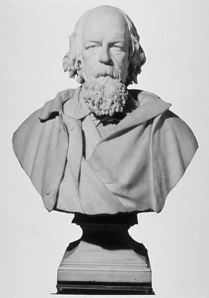 Portrait bust of Alfred, Lord Tennyson, English poet, 1896