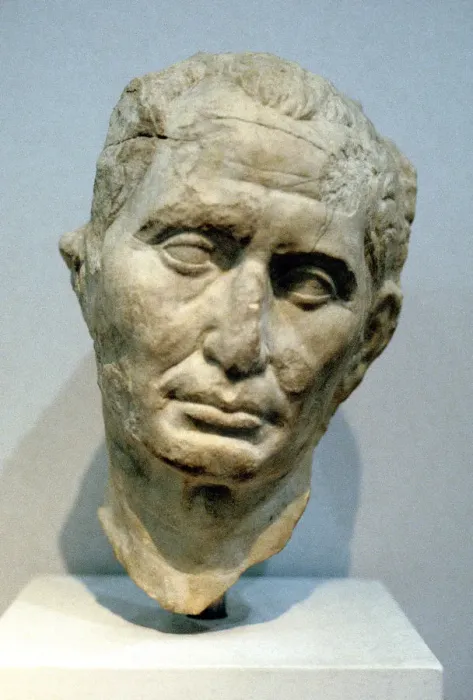 Framed Print : Portrait bust of Julius Caesar, Roman soldier and statesman, 1st century BC Framed Print : Portrait bust of Julius Caesar, Roman soldier and statesman, 1st century BC