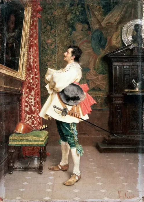 Framed Print : Before a Portrait, c1860-1920. Artist: Tito Conti Framed Print : Before a Portrait, c1860-1920. Artist: Tito Conti