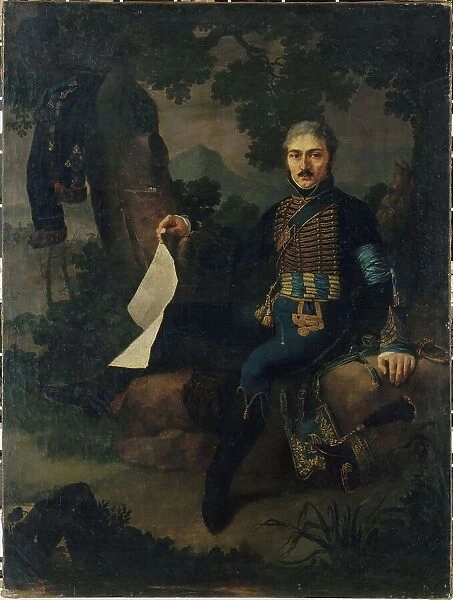 Portrait of Captain Dousse, officer of the hussars, between 1792 and 1804. Creator: Pastor
