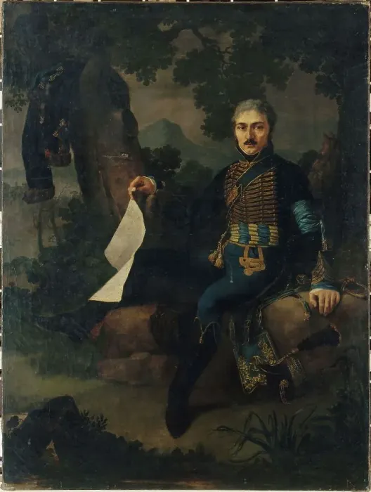 Framed Print : Portrait of Captain Dousse, officer of the hussars, between 1792 and 1804. Creator: Pastor Framed Print : Portrait of Captain Dousse, officer of the hussars, between 1792 and 1804. Creator: Pastor