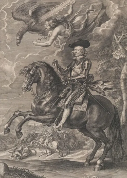 Framed Print : Portrait of Cardinal-Infante Ferdinand of Austria, on horseback, ca. 1640-53. ca. 1640-53. Creator: Paulus Pontius Framed Print : Portrait of Cardinal-Infante Ferdinand of Austria, on horseback, ca. 1640-53. ca. 1640-53. Creator: Paulus Pontius