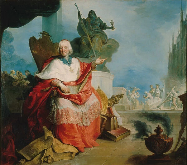 Portrait of Cardinal Louis Antoine de Noailles (1651-1729), 1729. Creator: Anonymous