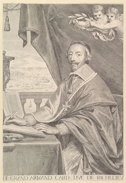 Portrait of Cardinal Richelieu, 1651. Creator: Claude Mellan