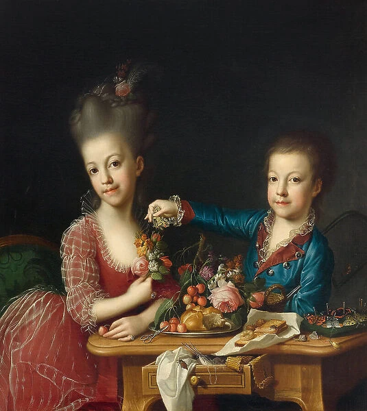 Portrait of Caroline Pichler (1769-1843) and her brother. Creator: Hickel, Anton (1745-1798)