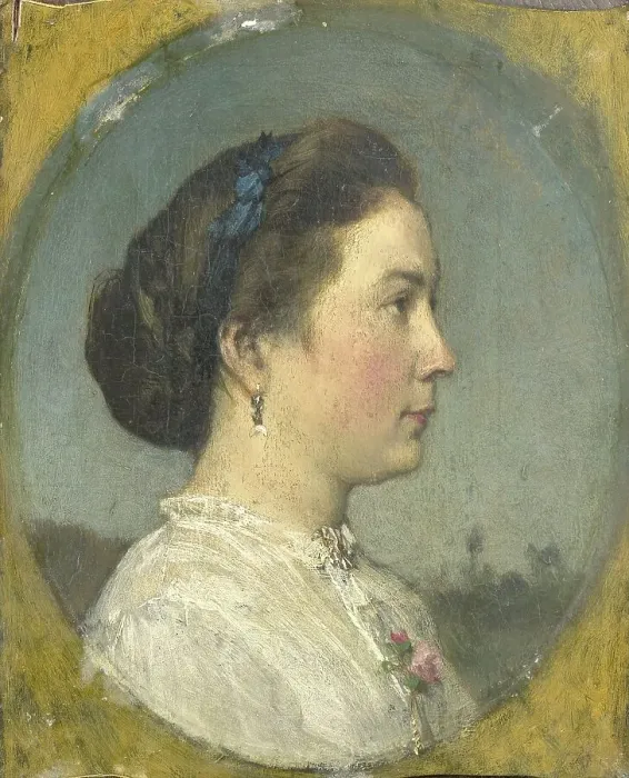 Framed Print : Portrait of Catharina Hendrika Horn, the Artist's Wife, c.1867. Creator: Jacob Henricus Maris Framed Print : Portrait of Catharina Hendrika Horn, the Artist's Wife, c.1867. Creator: Jacob Henricus Maris