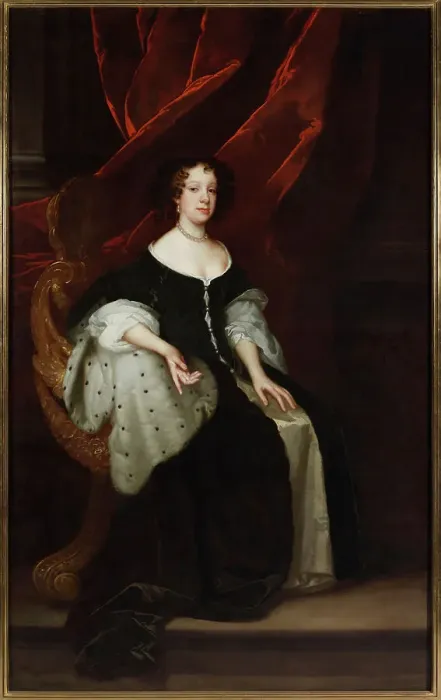 Framed Print : Portrait of Catherine of Braganza (1638-1705), Queen consort of England, 1670. Creator: Lely, Sir Peter (1618-1680) Framed Print : Portrait of Catherine of Braganza (1638-1705), Queen consort of England, 1670. Creator: Lely, Sir Peter (1618-1680)