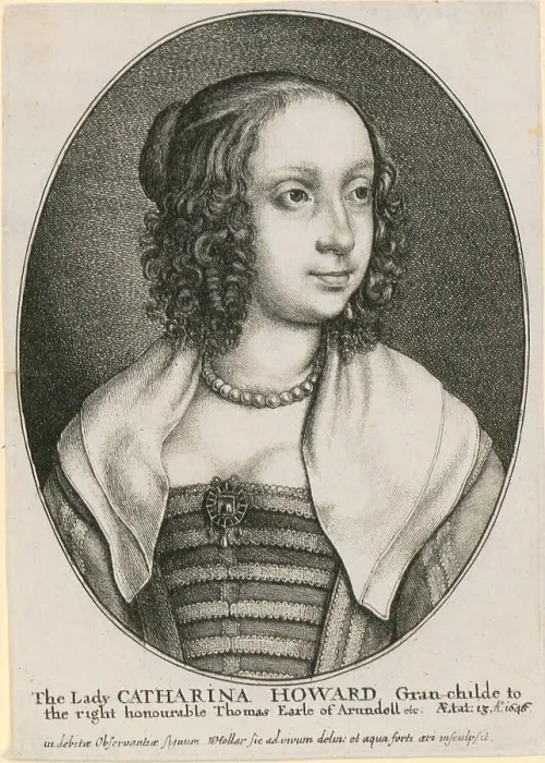 Framed Print : Portrait of Catherine Howard at the Age of 13, 1646-1647. Creator: Hollar, Wenceslaus (1607-1677) Framed Print : Portrait of Catherine Howard at the Age of 13, 1646-1647. Creator: Hollar, Wenceslaus (1607-1677)