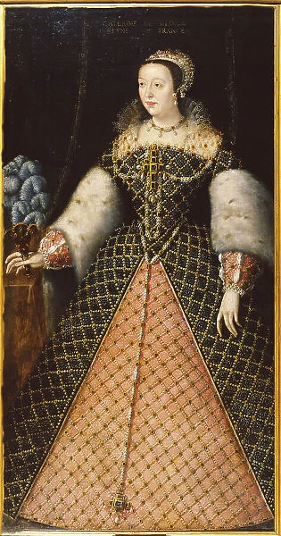 Portrait of Catherine de Medici (1519-1589), c. 1550. Creator: Le Mannier, Germain (active c. 1537-1559)
