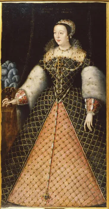 Framed Print : Portrait of Catherine de Medici (1519-1589), c. 1550. Creator: Le Mannier, Germain (active c. 1537-1559) Framed Print : Portrait of Catherine de Medici (1519-1589), c. 1550. Creator: Le Mannier, Germain (active c. 1537-1559)