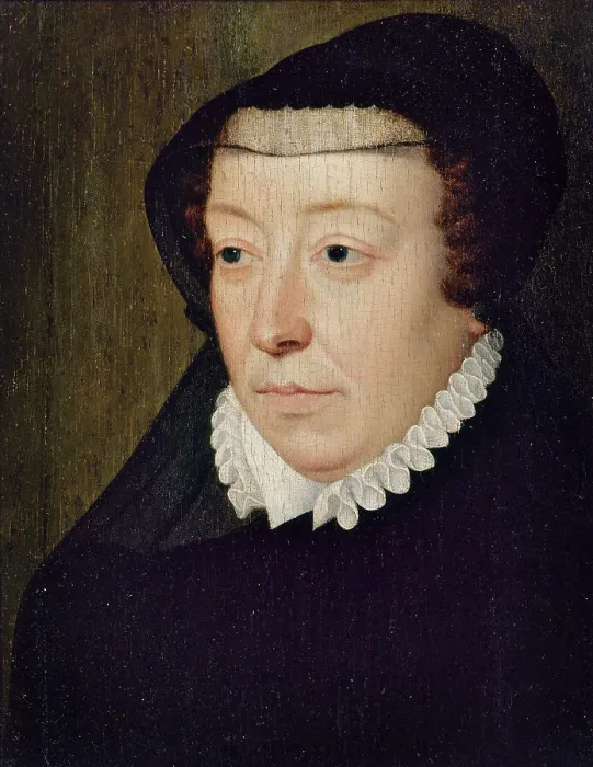 Framed Print : Portrait de Catherine de Médicis (1519-1589), reine de France, c1565. Creator: Francois Clouet Framed Print : Portrait de Catherine de Médicis (1519-1589), reine de France, c1565. Creator: Francois Clouet