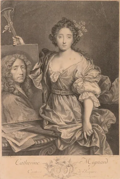 Framed Print : Portrait of Catherine Mignard, Comtesse de Feuquières (1657-1742), 1735. Creator: Daullé, Jean (1703-1763) Framed Print : Portrait of Catherine Mignard, Comtesse de Feuquières (1657-1742), 1735. Creator: Daullé, Jean (1703-1763)