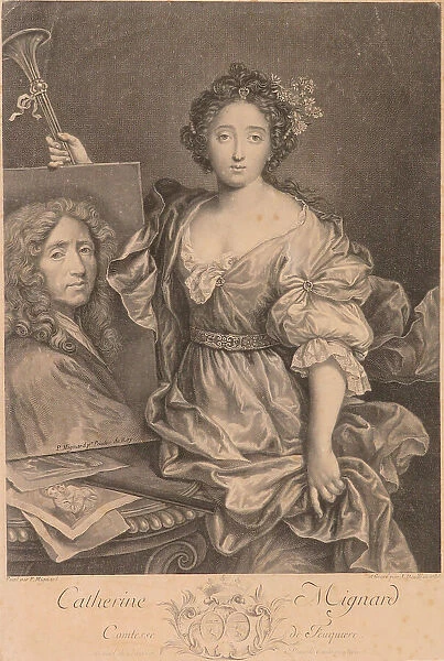 Portrait of Catherine Mignard, Comtesse de Feuquières (1657-1742), 1735. Creator: Daullé, Jean (1703-1763)