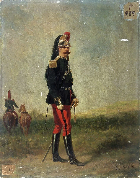 Portrait of a cavalry officer, c1860. Creator: Karel Frederik Bombled