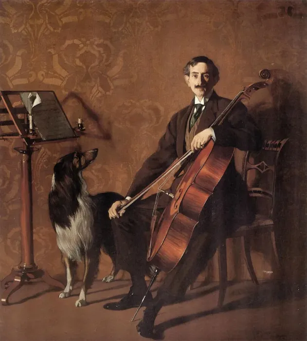 Framed Print : Portrait of the cellist Juan de Azurmendi, 1909. Creator: Zuloaga y Zabaleto Framed Print : Portrait of the cellist Juan de Azurmendi, 1909. Creator: Zuloaga y Zabaleto