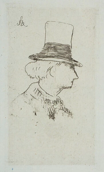 Portrait of Charles Baudelaire in Profile, 1862-67. Creator: Edouard Manet