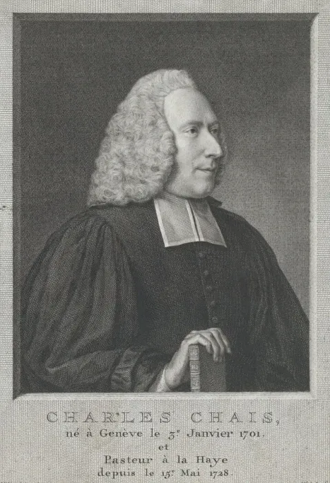 Framed Print : Portrait of Charles Chais, 1765. Creator: Jacobus Houbraken
