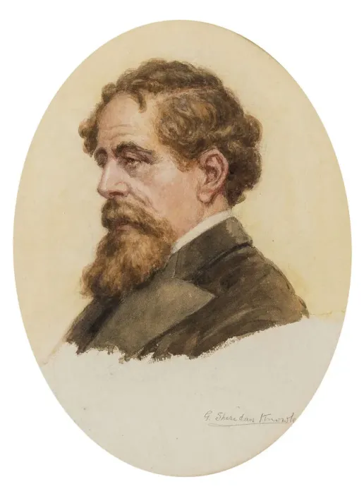 Framed Print : Portrait of Charles Dickens. Creator: Knowles, George Sheridan (1863-1931) Framed Print : Portrait of Charles Dickens. Creator: Knowles, George Sheridan (1863-1931)