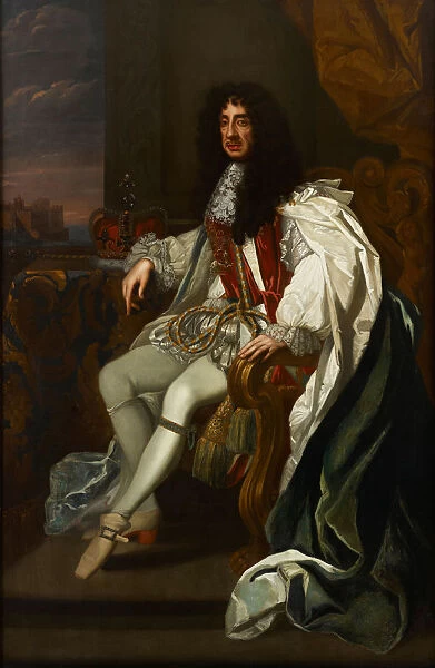 Portrait of Charles II of England (1630-1685), in the robes of the Order of the Garter
