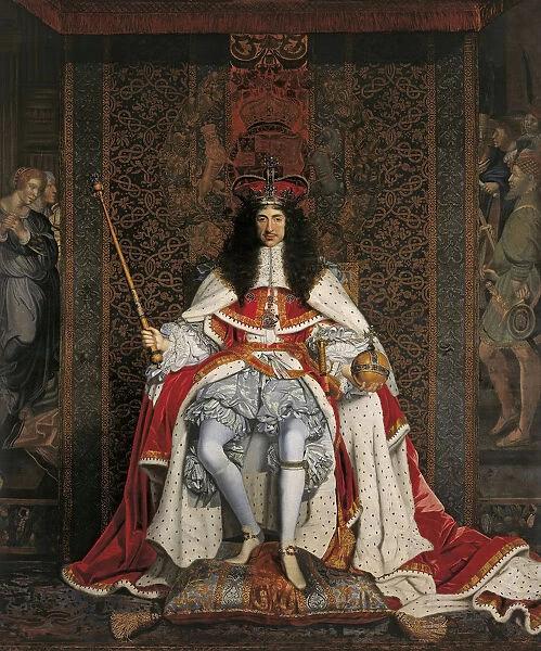 Portrait of Charles II of England (1630-1685), ca 1676. Creator: Wright, John Michael (1617-1694)