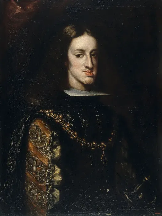Framed Print : Portrait of Charles II of Spain, 1680-1683. Artist: Coello, Claudio (1642-1693) Framed Print : Portrait of Charles II of Spain, 1680-1683. Artist: Coello, Claudio (1642-1693)