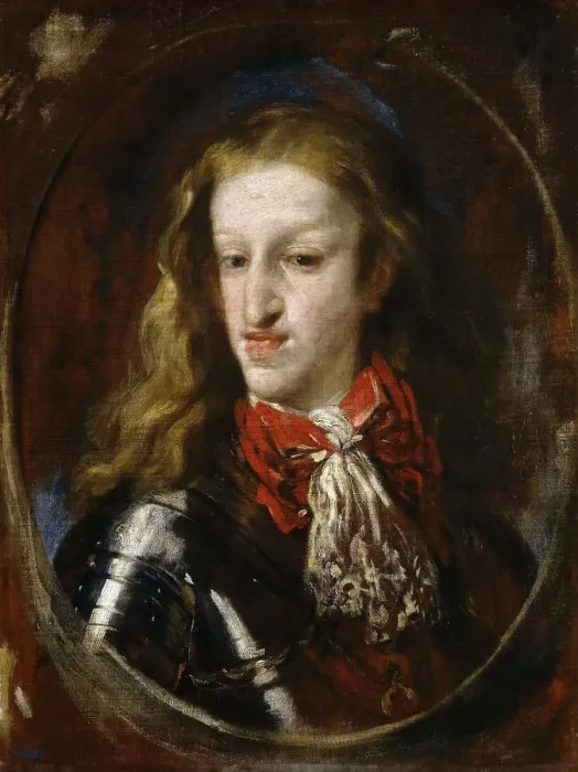 Framed Print : Portrait of Charles II of Spain, 1693. Creator: Giordano, Luca (1632-1705) Framed Print : Portrait of Charles II of Spain, 1693. Creator: Giordano, Luca (1632-1705)