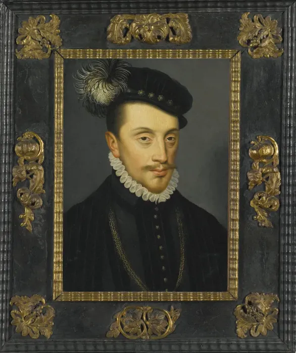 Framed Print : Portrait of Charles III (1543-1608), Duke of Lorraine. Artist: Clouet, Francois, (School) Framed Print : Portrait of Charles III (1543-1608), Duke of Lorraine. Artist: Clouet, Francois, (School)