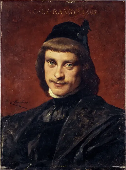 Framed Print : Portrait of Charles Le Bargy (1858-1936), member of the Comédie-Française, in stage costume, c1887. Creator: Theobald Chartran Framed Print : Portrait of Charles Le Bargy (1858-1936), member of the Comédie-Française, in stage costume, c1887. Creator: Theobald Chartran