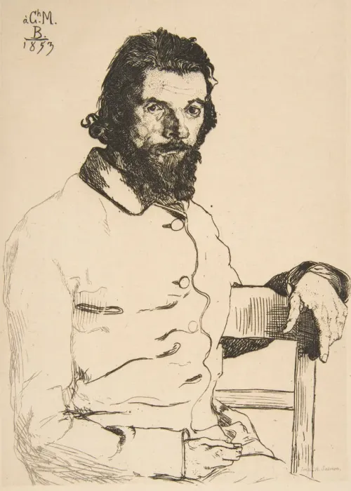 Framed Print : Portrait of Charles Meryon, 1853. Creator: Felix Bracquemond Framed Print : Portrait of Charles Meryon, 1853. Creator: Felix Bracquemond