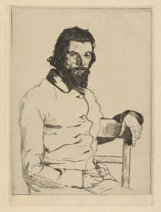 Framed Print : Portrait of Charles Meryon, 1853. Creator: Felix Bracquemond Framed Print : Portrait of Charles Meryon, 1853. Creator: Felix Bracquemond