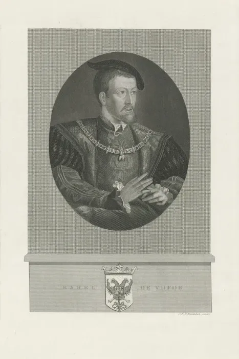 Framed Print : Portrait of Charles V of Spain (1500-1558), 1848-1849. Artist: Reckleben, Jan Frederik Christiaan (1819-1879) Framed Print : Portrait of Charles V of Spain (1500-1558), 1848-1849. Artist: Reckleben, Jan Frederik Christiaan (1819-1879)