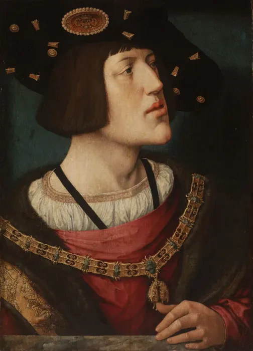 Framed Print : Portrait of Charles V of Spain (1500-1558), 1519. Artist: Orley, Bernaert, van (1488-1541) Framed Print : Portrait of Charles V of Spain (1500-1558), 1519. Artist: Orley, Bernaert, van (1488-1541)