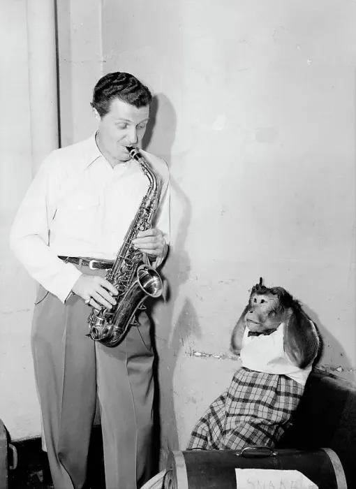 Framed Print : Portrait of Charlie Barnet and Re-Bop, New York, N.Y. ca. Aug. 1946. Creator: William Paul Gottlieb Framed Print : Portrait of Charlie Barnet and Re-Bop, New York, N.Y. ca. Aug. 1946. Creator: William Paul Gottlieb