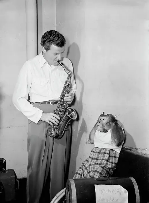 Framed Print : Portrait of Charlie Barnet and Re-Bop, New York, N.Y. ca. Aug. 1946. Creator: William Paul Gottlieb Framed Print : Portrait of Charlie Barnet and Re-Bop, New York, N.Y. ca. Aug. 1946. Creator: William Paul Gottlieb