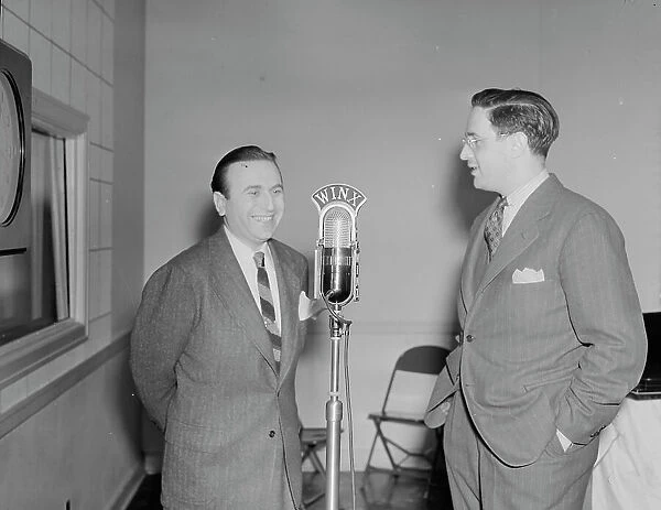 Portrait of Charlie Spivak and William P. Gottlieb, WINX, Washington, D.C. ca. 1940. Creator: Delia Potofsky Gottlieb