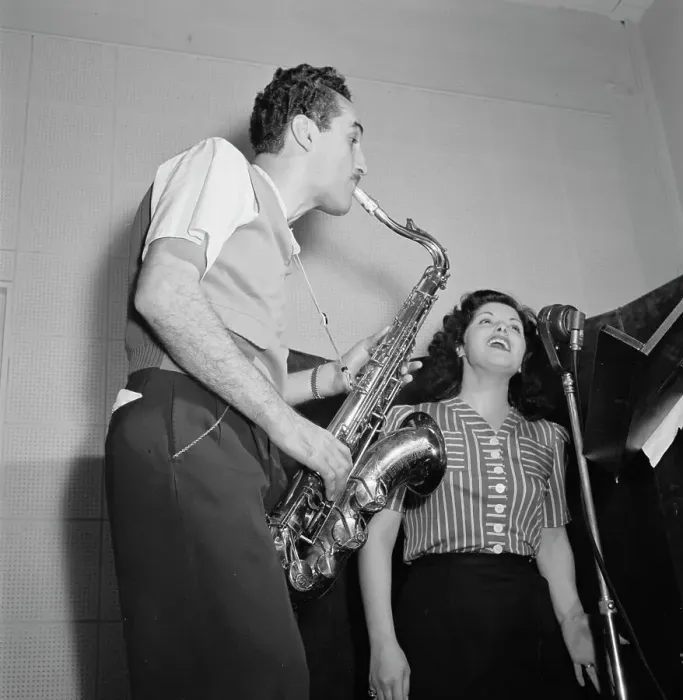 Framed Print : Portrait of Charlie Ventura and Lilyann Carol, National studio, New York, N.Y. ca. Oct. 1946. Creator: William Paul Gottlieb