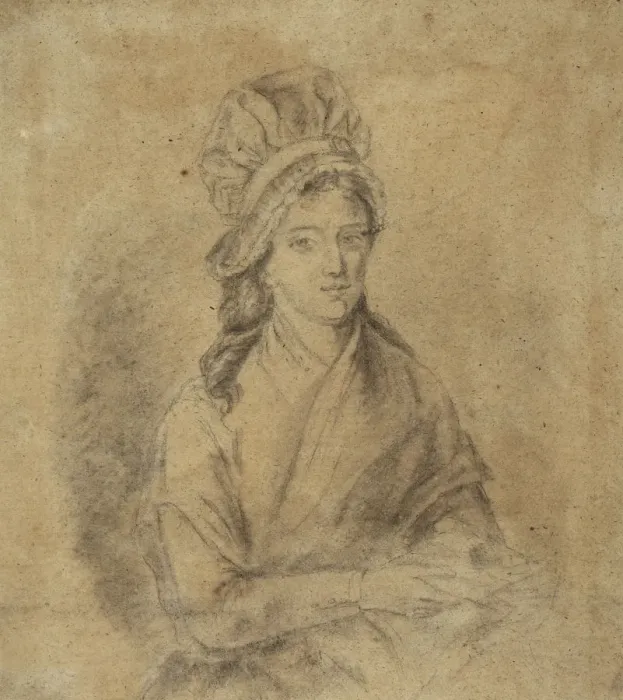 Framed Print : Portrait of Charlotte Corday (1768-1793), Late 18th cent Framed Print : Portrait of Charlotte Corday (1768-1793), Late 18th cent