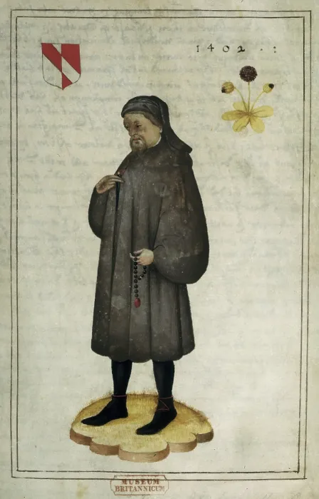 Framed Print : Portrait of Chaucer, 16th century. Creator: Unknown Framed Print : Portrait of Chaucer, 16th century. Creator: Unknown