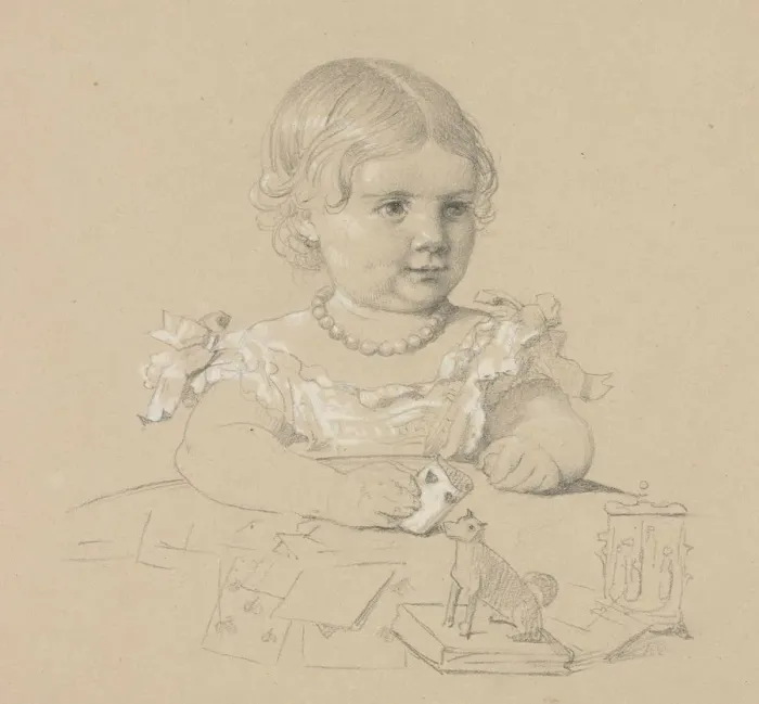 Framed Print : Portrait of a Child, 1800s. Creator: Henri Lehmann (French, 1814-1882) Framed Print : Portrait of a Child, 1800s. Creator: Henri Lehmann (French, 1814-1882)