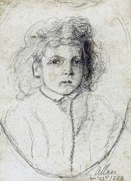 Portrait of a child, 1880. Artist: Allan