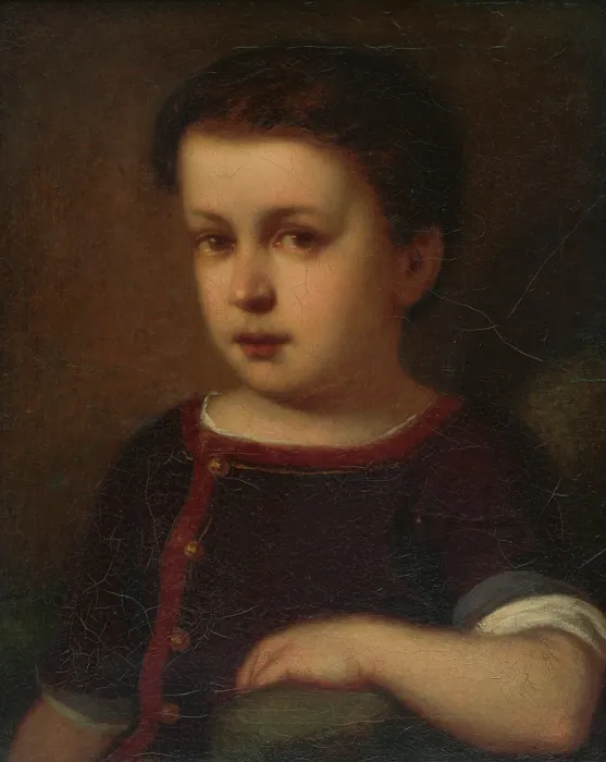 Framed Print : Portrait of a child, c1865. Creator: Gyula Benczur Framed Print : Portrait of a child, c1865. Creator: Gyula Benczur