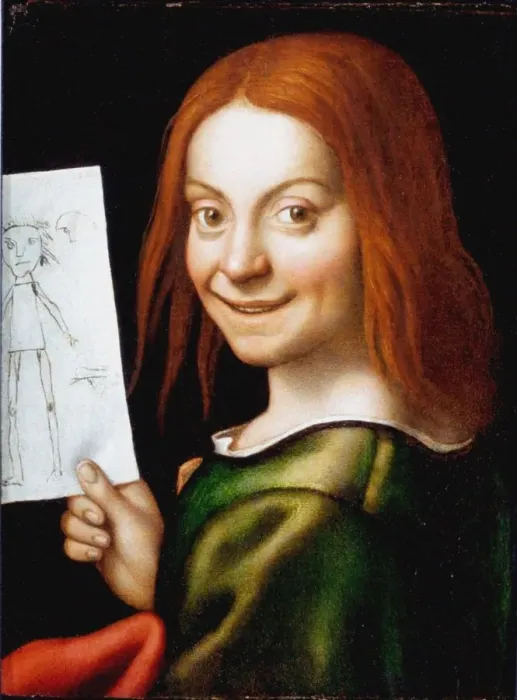 Framed Print : Portrait of a Child with a Drawing