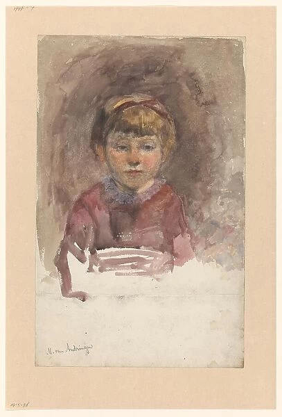 Portrait of a child from the front, 1874-1918. Creator: Martinus van Andringa